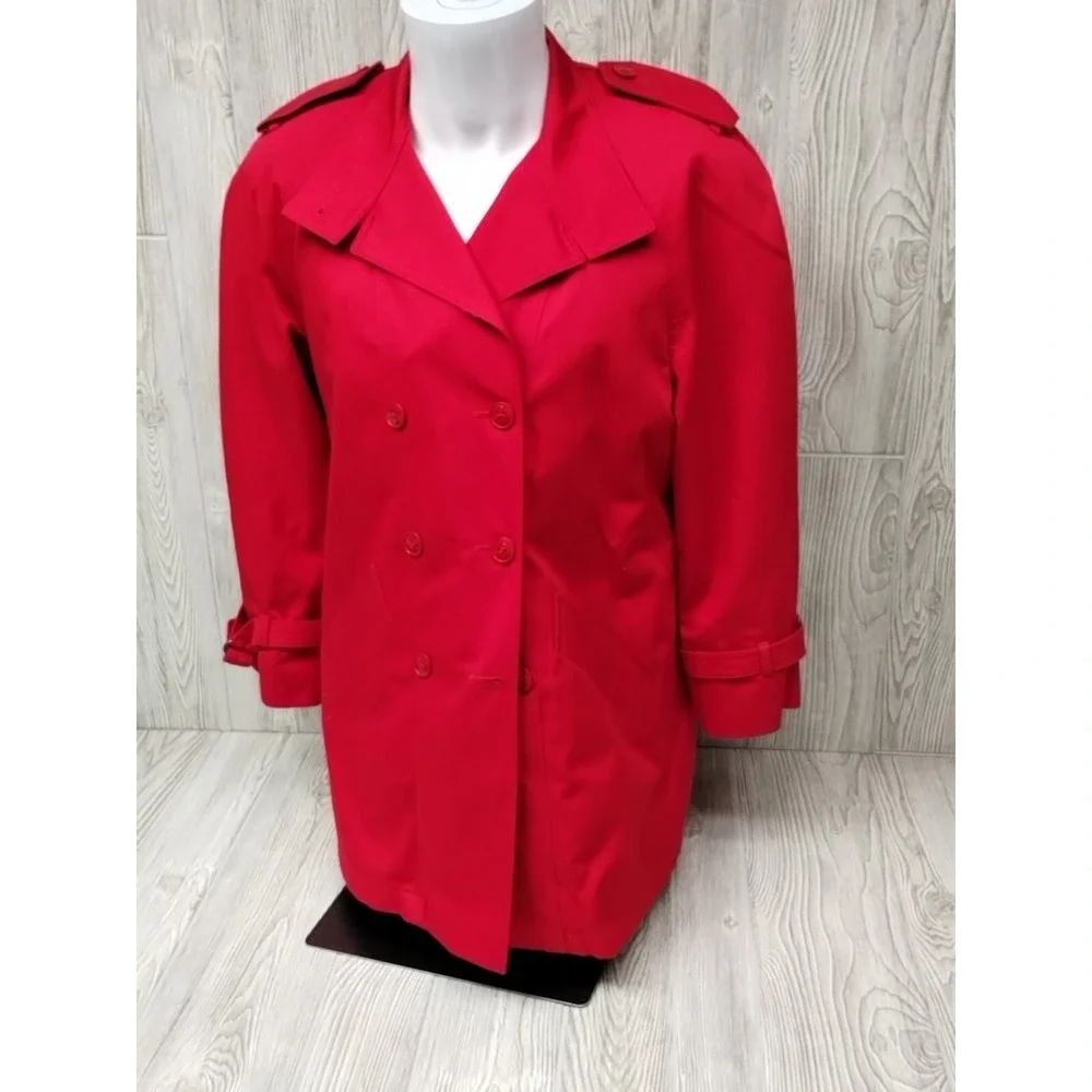 Misty Harbor Red Overcoat Long Sleeve Size 8 Reg Buttons Pockets